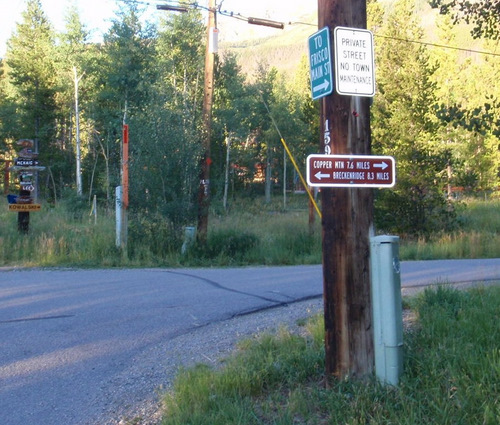 The beginning of the bike trail at the south end of Frisco.